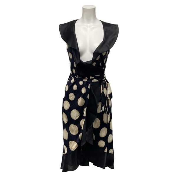 レッドバレンチノ RED VALENTINO サイズ40 M - ダークネイビー×ベージュ×黒 レディース 美品 ワンピース拍卖