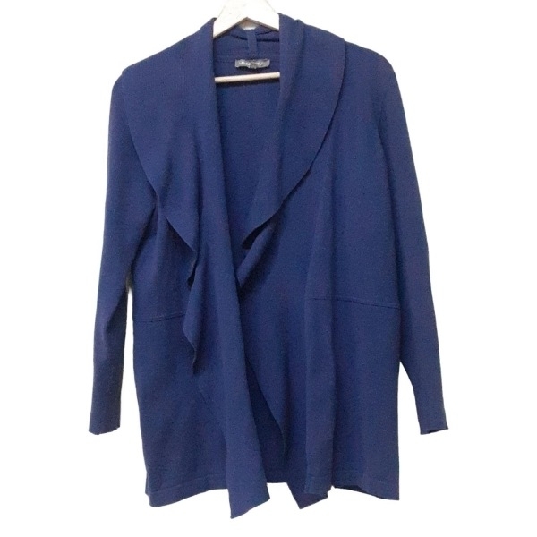 ローラアシュレイ LAURAASHLEY カーディガン サイズL - ネイビー レディース 長袖 トップス拍卖