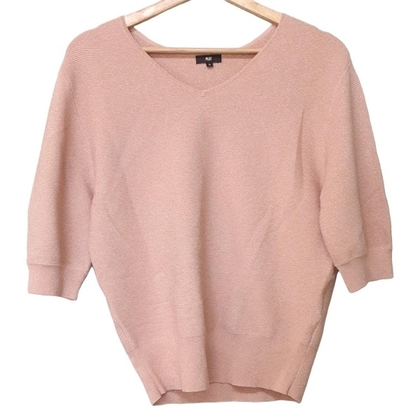 プラステ PLS+T(PLST) 七分袖カットソー サイズM - ピンク レディース ラメ 美品 トップス拍卖