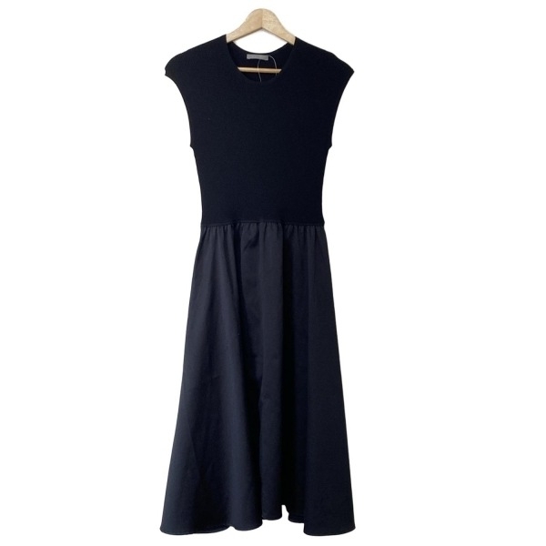 セオリーリュクス theory luxe サイズ032 XS - 黒 レディース クルーネック/ノースリーブ/ロング/異素材切替 ワンピース拍卖