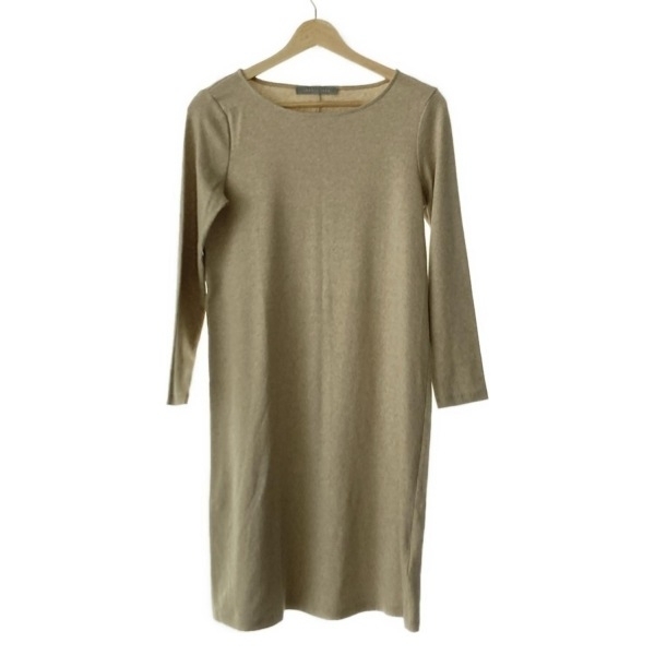 セオリーリュクス theory luxe サイズ38 M - ベージュ レディース クルーネック/長袖/ひざ丈/ニット/ラメ 新品同様 ワンピース拍卖