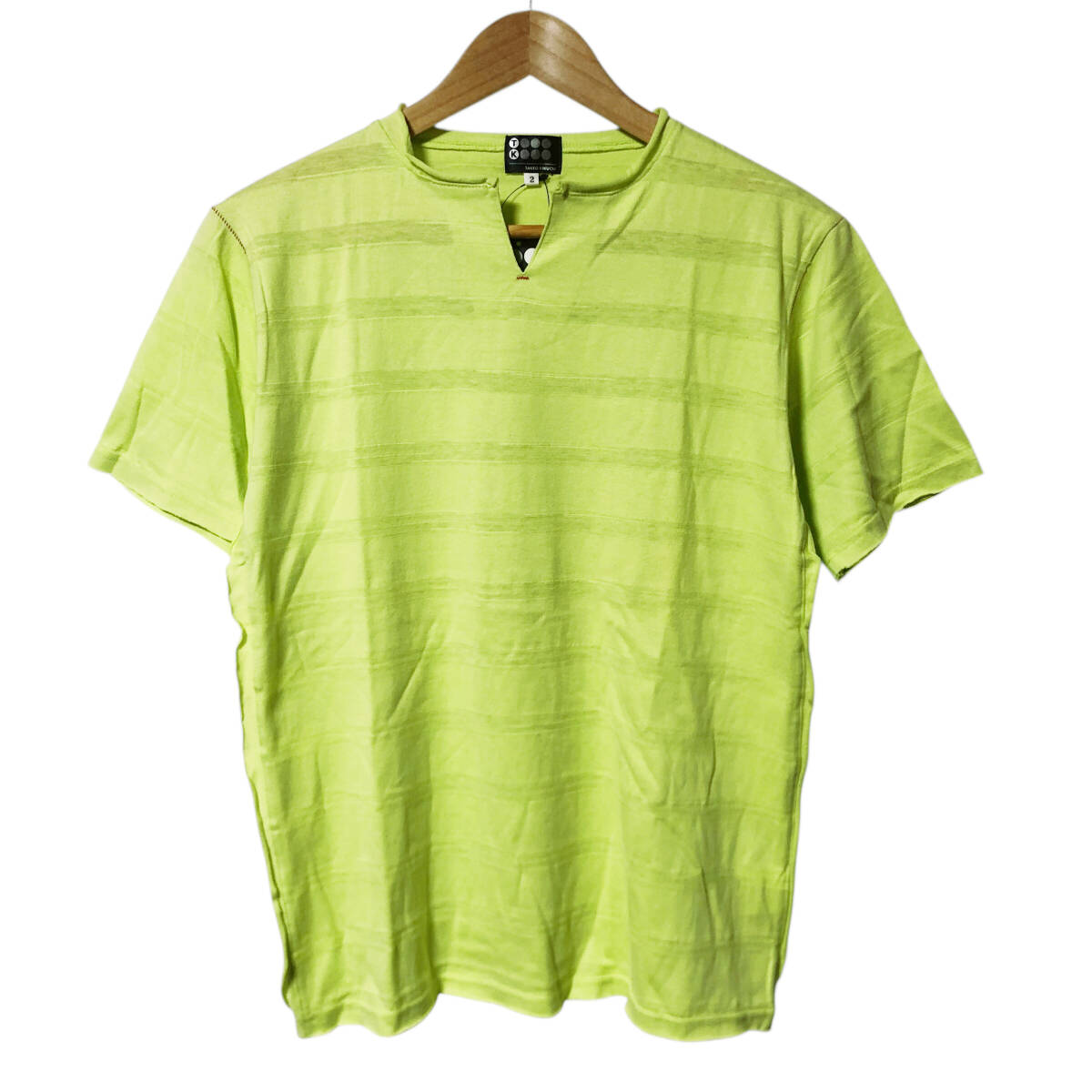 TK TAKEO KIKUCHI タケオキクチ Tシャツ カットソー 半袖 2 黄緑 メンズ A18拍卖