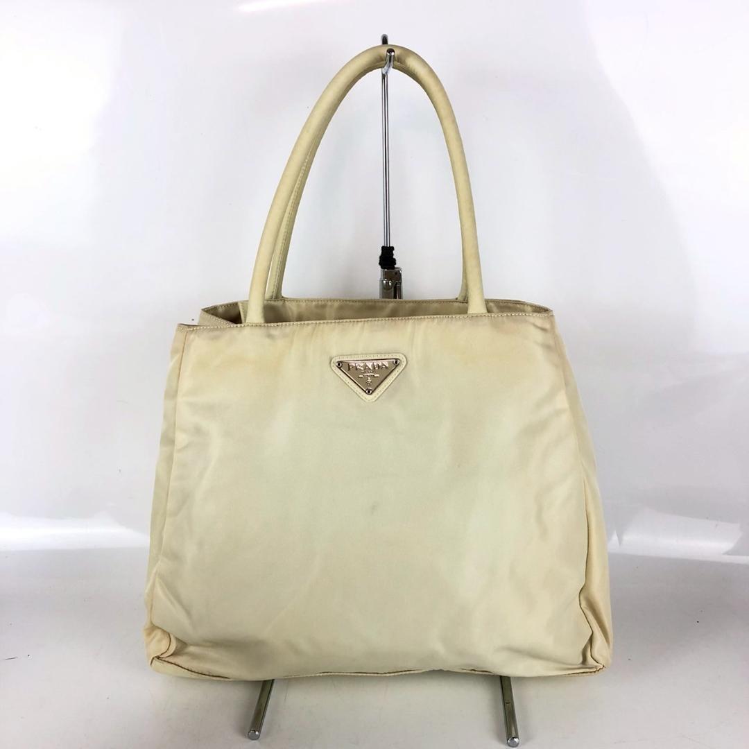 【人気】 PRADA プラダ ハンドバッグ ホワイト レディース ブランド おしゃれ 定番 高級 鑑定済 送料無料!拍卖