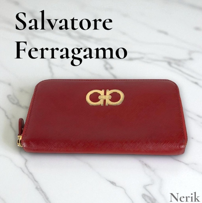 【人気】 Salvatore Ferragamo サルヴァトーレフェラガモ 長財布 高級 ブランド 送料無料!拍卖