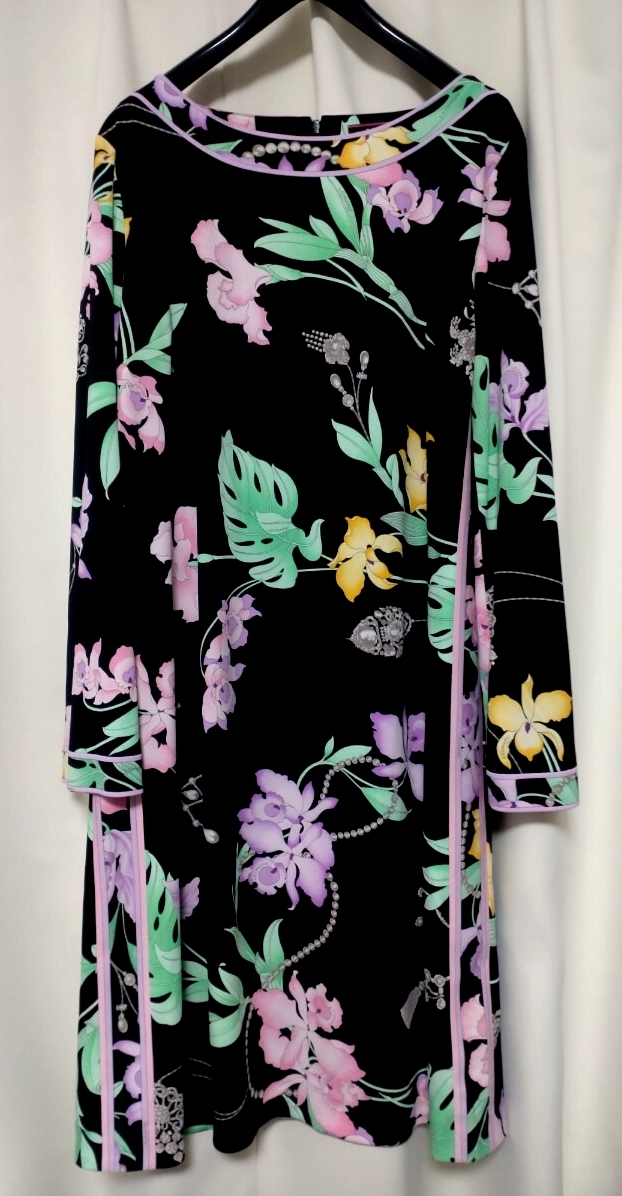 【美品】レオナール カンカン ワンピース ゆったり42拍卖