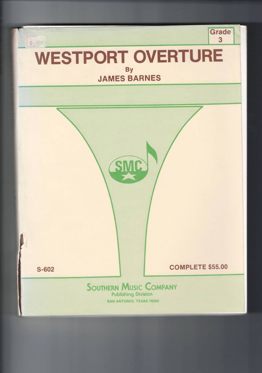 送料無料 吹奏楽楽譜 ジェイムズ・バーンズ:ウエストポート序曲 試聴可 スコア・パート譜セット拍卖