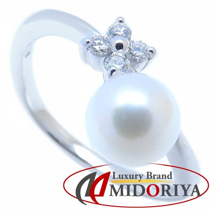 MIKIMOTO ミキモト パール リング 指輪 真珠6ミリ ダイヤモンド0.08ct 9号 K18WG ホワイトゴールド/294162【中古】拍卖
