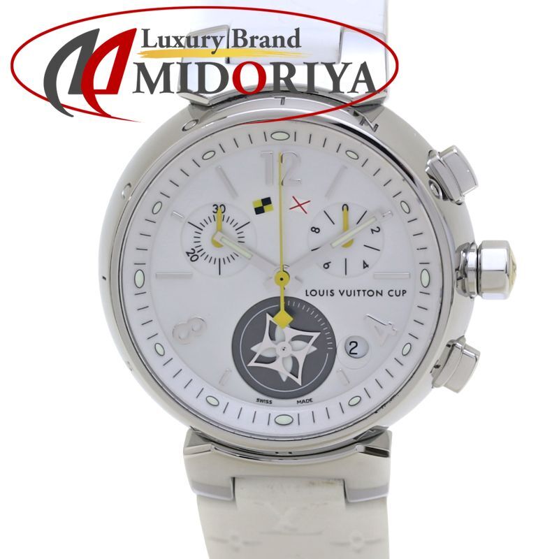 腕時計 レディース LOUIS VUITTON ルイヴィトン タンブール ラブリーカップ MM クロノグラフ Q132C2 シェル【正規店購入】/40038【中古】拍卖