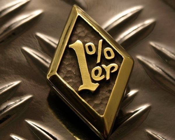 真鍮無垢★1%er★ワンパーセンター(大)コンチョ★拍卖