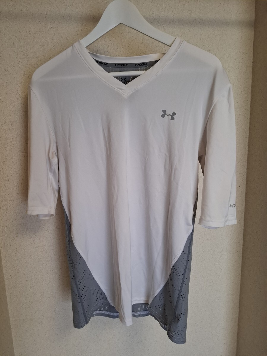 アンダーアーマー アンダーアーマー ゴルフウェア Vネック 半袖 ホワイト格安!拍卖