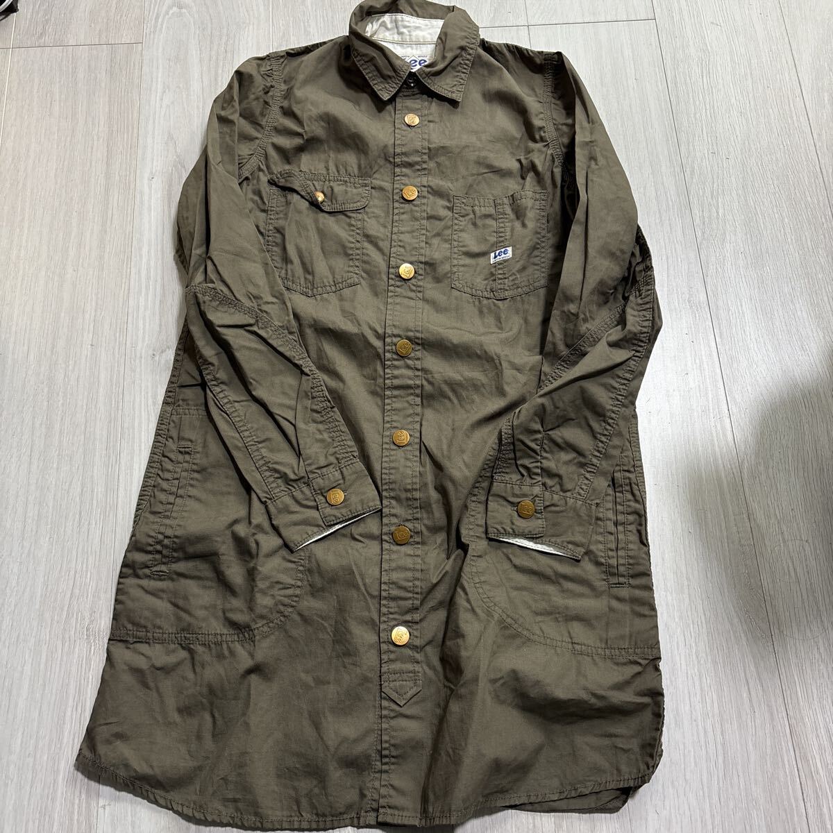 ROSSO LEE コラボ シャツ ワンピース カーキ 長袖 ロッソ リー サイズM拍卖