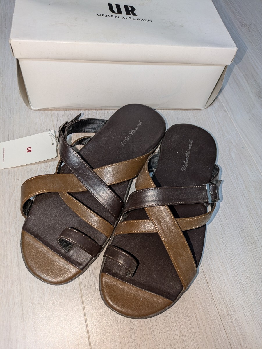 新品未使用 URBANRESEARCH レザー サンダル ブラウン 茶 アーバンリサーチ拍卖