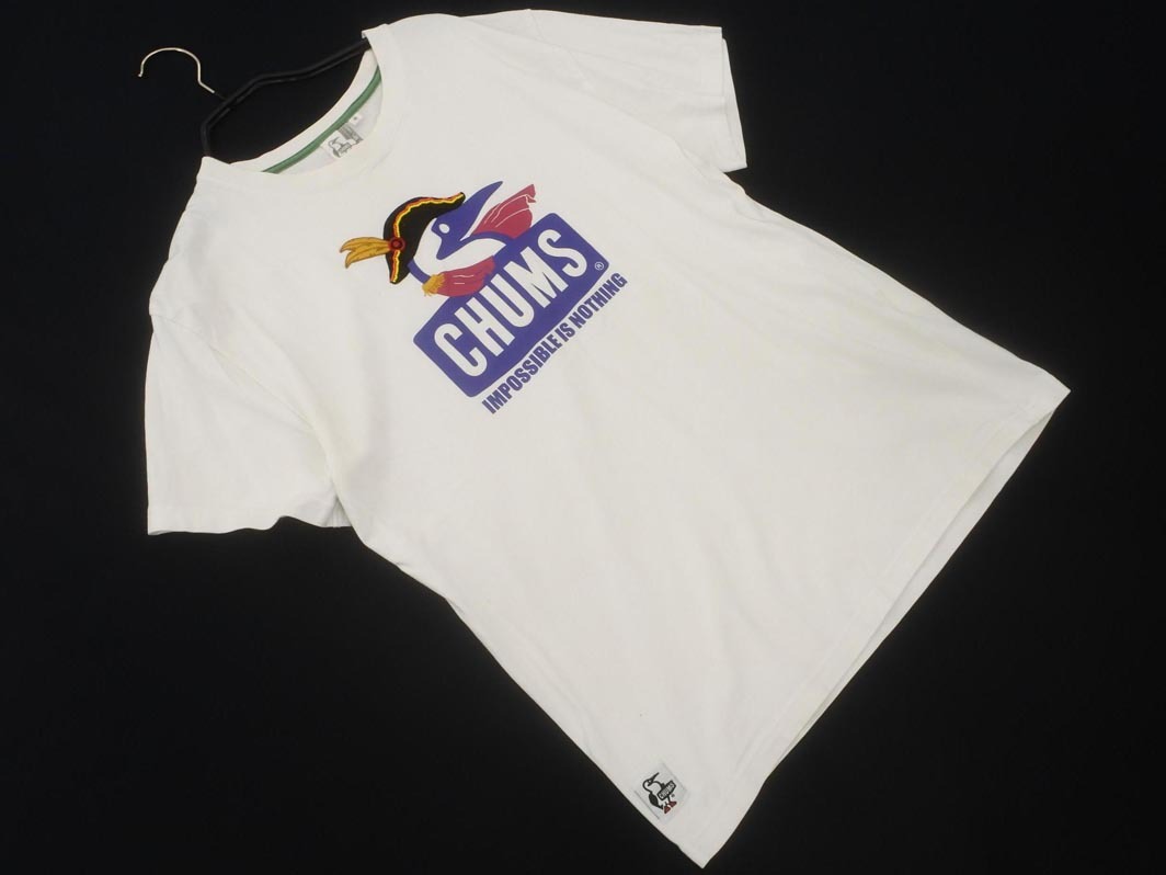 ネコポスOK CHUMS チャムス ロゴ Tシャツ sizeM/白 ■◆ ☆ fgd1 メンズ拍卖