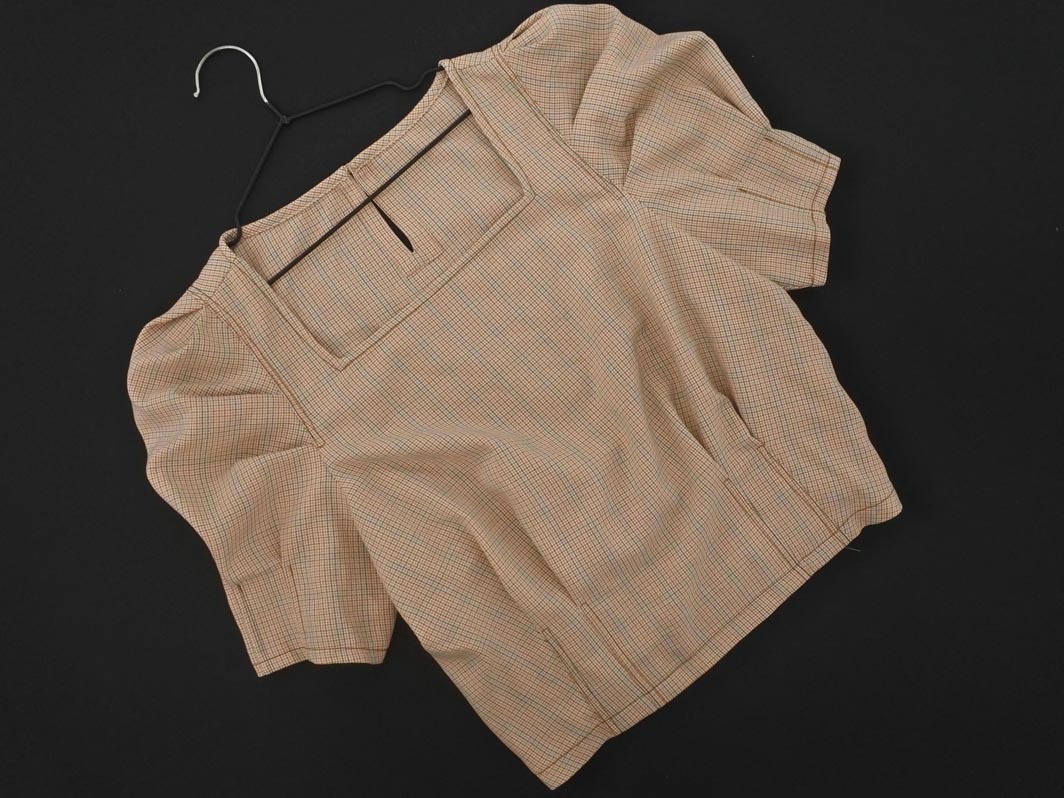 ネコポスOK 新品 FREE’S MART フリーズマート チェック ブラウス シャツ sizeFR/茶 ■◆ ☆ fha8 レディース拍卖