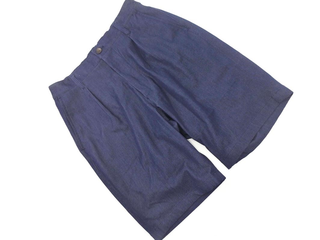 COMME CA COMMUNE コムサコミューン デニム調 ハーフ パンツ sizeM/紺 ■◆ ☆ fha8 レディース拍卖