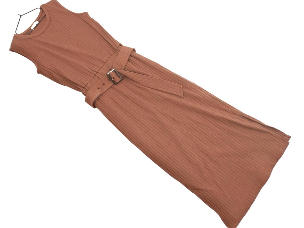 FREE’S MART フリーズマート ベルト付き ノースリーブ ワンピース sizeF/茶 ■◆ ☆ fha7 レディース拍卖