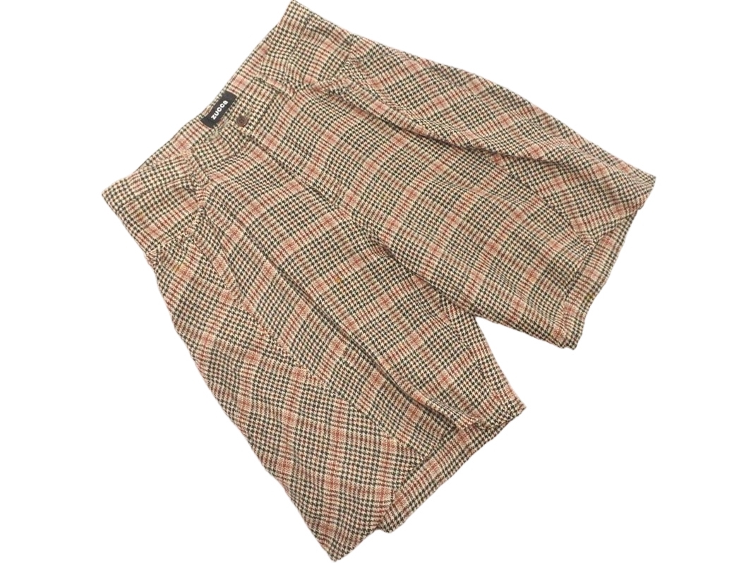 Zucca ズッカ ウール100% グレンチェック キュロット パンツ sizeM/ベージュ ◇■ ☆ fhb1 レディース拍卖