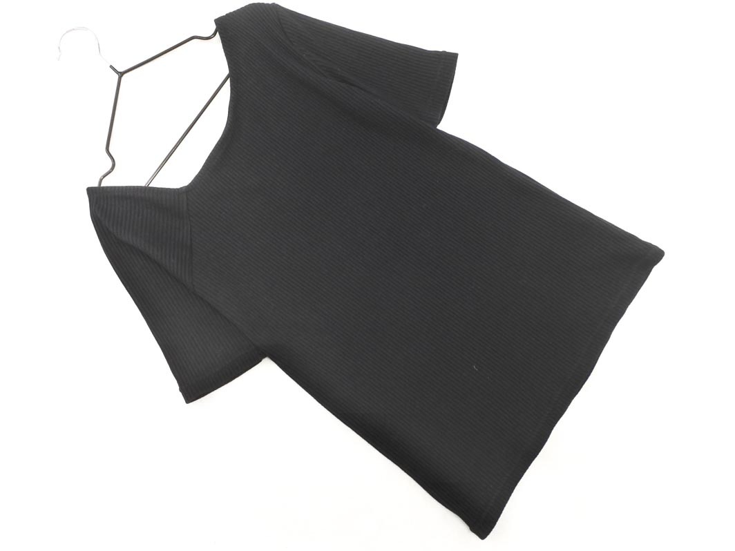 ネコポスOK FREE’S MART フリーズマート リブ カットソー sizeF/黒 ■◆ ☆ fhb3 レディース拍卖