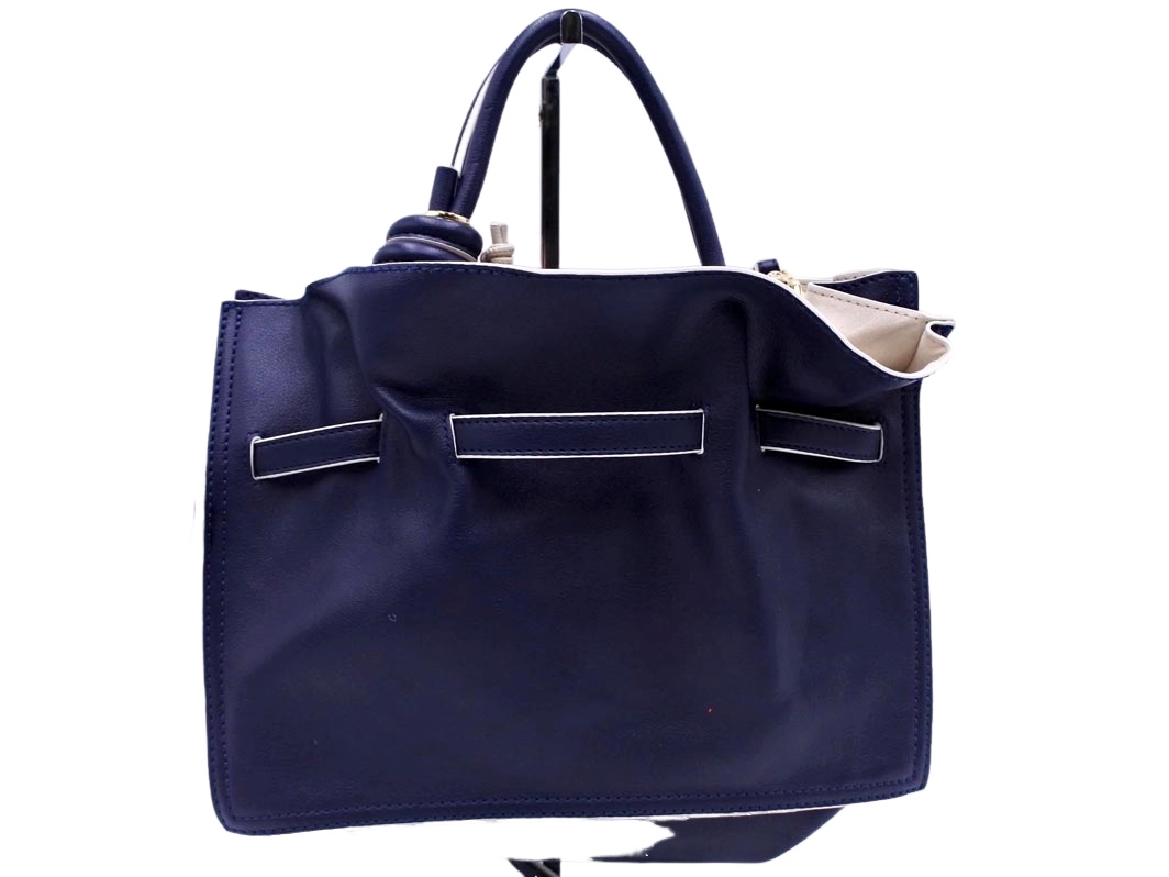 LOWELL things ロウェル シングス 本革 レザー 2WAY トート バッグ 濃紺 ■■ ☆ fhb2 レディース拍卖