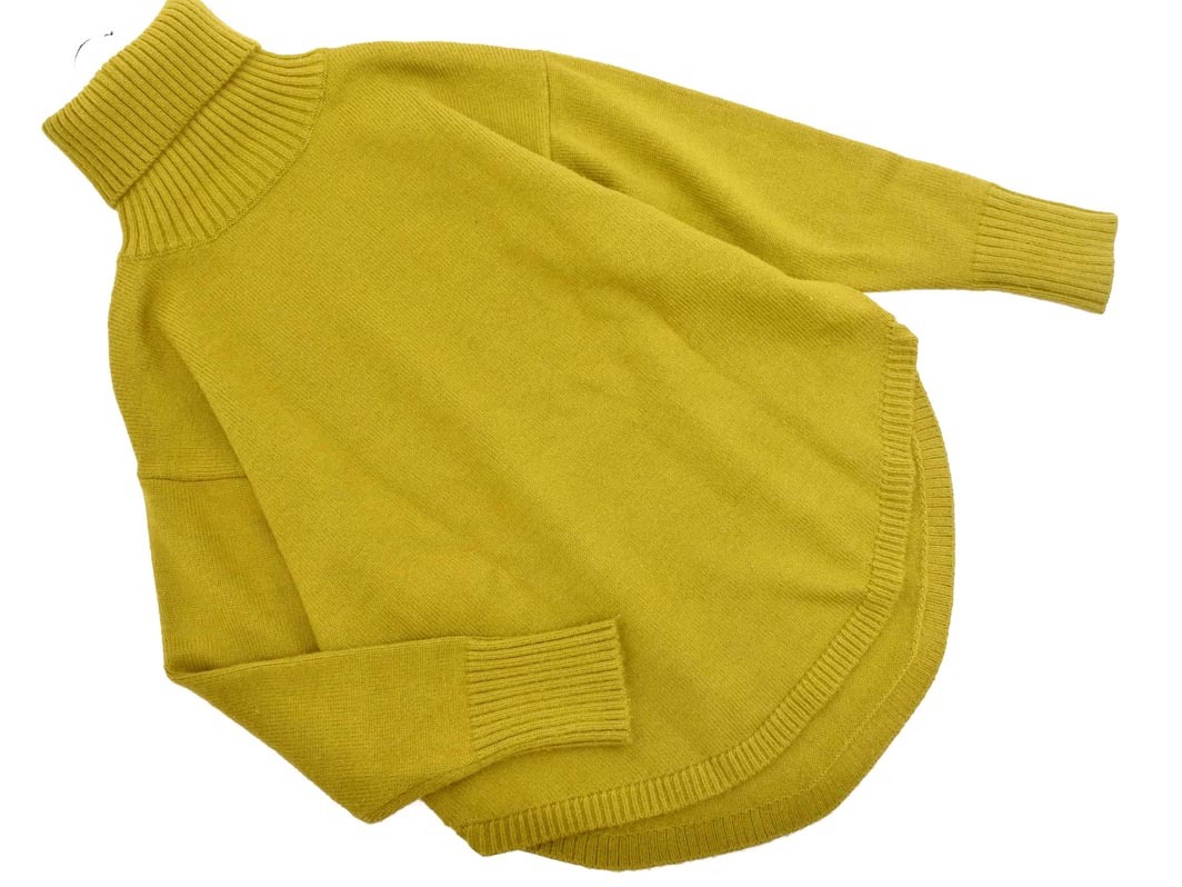 AZUL BY MOUSSY アズールバイマウジー ラウンドヘム タートルネック ニット セーター sizeS/オリーブ ◇■ ☆ fhb8 レディース拍卖