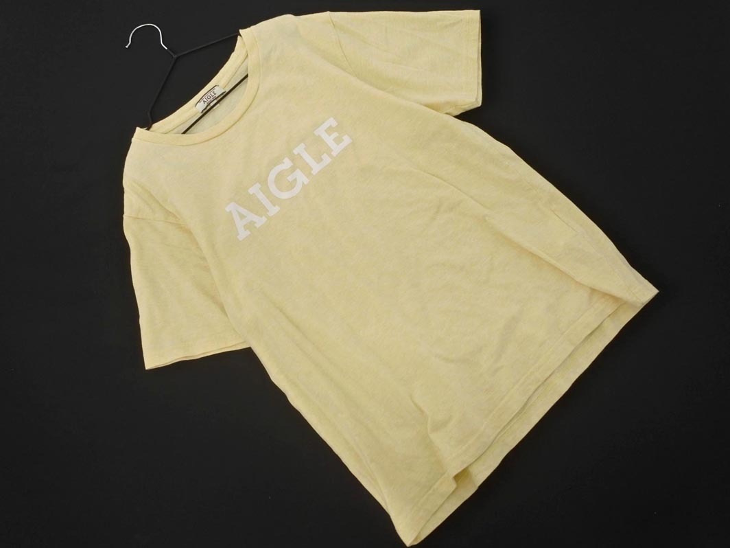 AIGLE エーグル ロゴ Tシャツ sizeS/黄 ■◆ ☆ fhb9 レディース拍卖