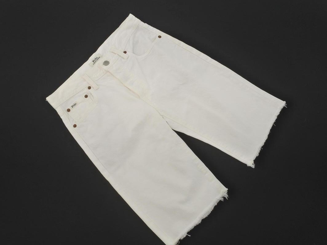 POLO RALPH LAUREN ポロ ラルフローレン ボタンフライ ハーフ デニムパンツ size25/オフホワイト ■◇ ☆ fhc1 レディース拍卖
