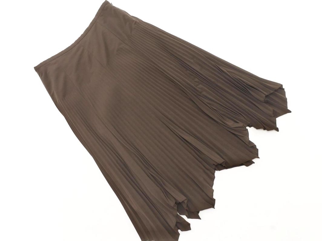 INED イネド プリーツ スカート size9/茶 ◇■ ☆ fhc5 レディース拍卖