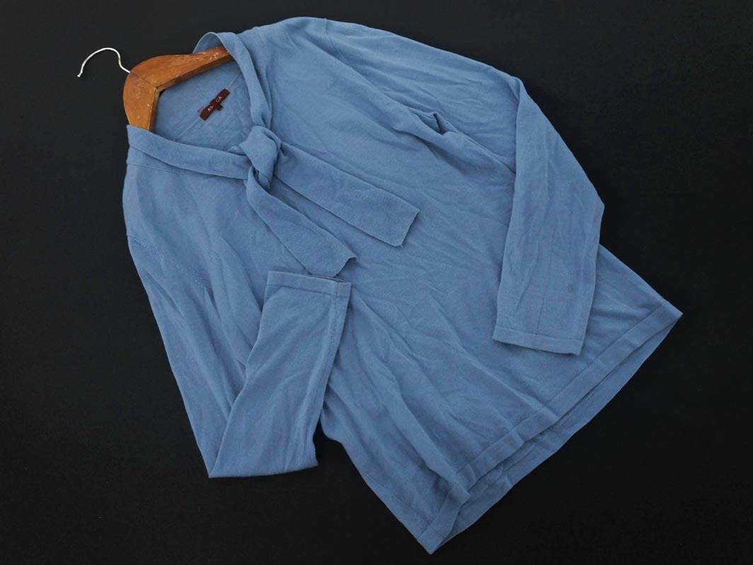 ネコポスOK AMACA アマカ ウール100% ボウタイ ニット セーター size38/水色 ◇■ ☆ fhc7 レディース拍卖