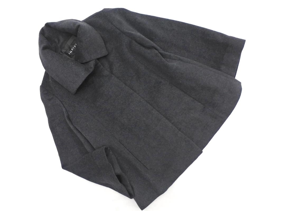 INDIVI インディヴィ ウール混 ボリュームスリーブ ジャケット size38/グレー ◇■ ☆ fhc8 レディース拍卖