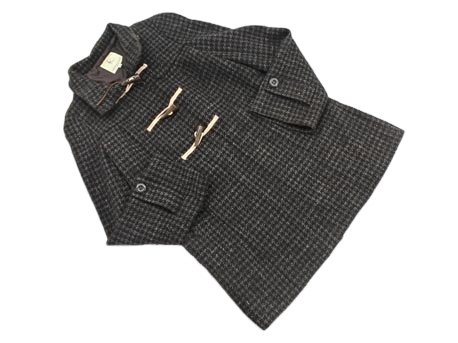 KUMIKYOKU 組曲 千鳥柄 ダッフル コート size2/黒xグレー ◇■ ☆ fhc5 レディース拍卖