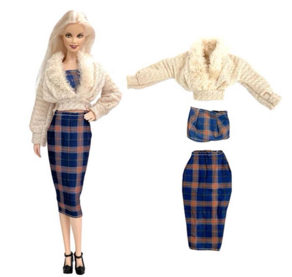 ジャケット・ベアトップ・タイトスカートリカちゃん・バービーちゃん・お人形さん用 人形 ドール 着せ替え人形拍卖