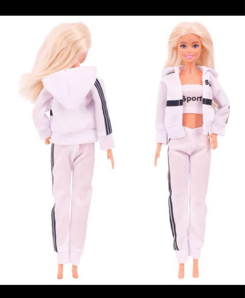 ホワイトのトレーニングウエアバービーちゃん・リカちゃん・ジェニーちゃん・1/6拍卖