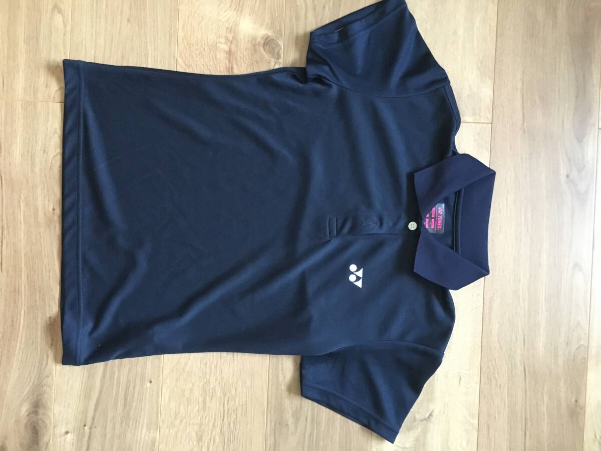 ヨネックス 半袖ポロシャツ Mサイズ 美品 紺系 レディース拍卖