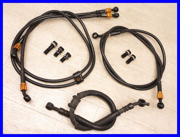 !☆4B750 GSX1400 GY71A ホースセット フロントブレーキホース リアブレーキホース クラッチホース 60拍卖