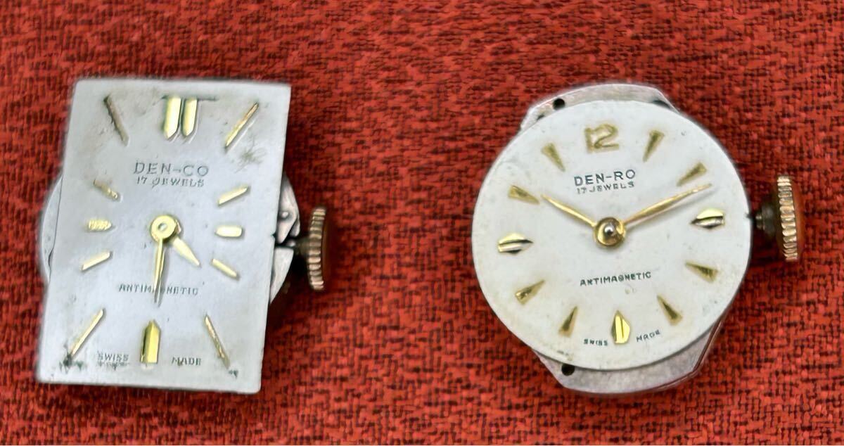 スイス手巻き腕時計 ムーブメントのみ 2点セットで アンティーク ひとつは不動品 拍卖