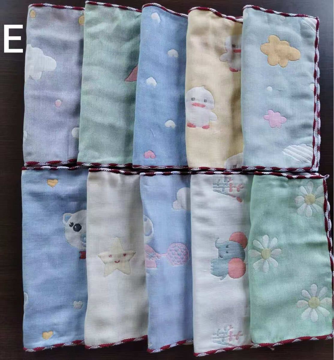 ガーゼハンカチ ループ付き ミニタオル 女の子 男の子 10枚セット 再入荷拍卖