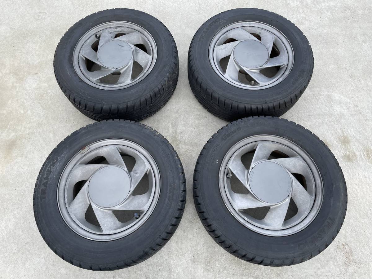 ☆★希少!EXIS エアロホイール ☆当時物!旧車にも♪6J +25 14インチ PCD114.3☆センターキャップ付き ネオクラ 旧車 JDM★☆拍卖