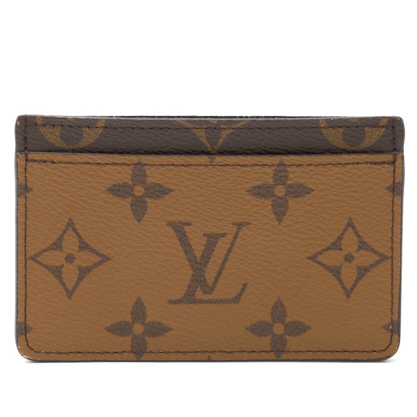 LOUIS VUITTON ルイヴィトン カードケース ポルト カルト・サーンプル M69161 名刺入れ モノグラム・リバース×レザー ブラウン×ベージュ拍卖
