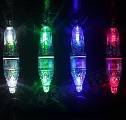 送料無料! 上下が輝る 集魚灯 LED ライト 4色 4本 セット 水中灯 12cm 夜釣り イカ釣り拍卖