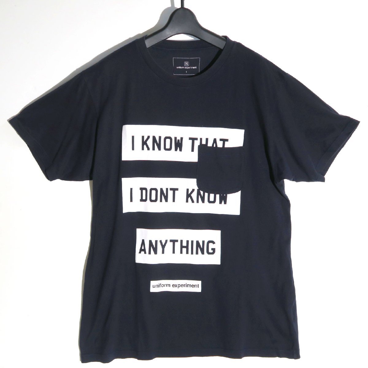 uniform experiment MESSAGE FRAME POCKET TEE size3 NAVY Tシャツ ユニフォームエクスペリメント UE-178077 拍卖