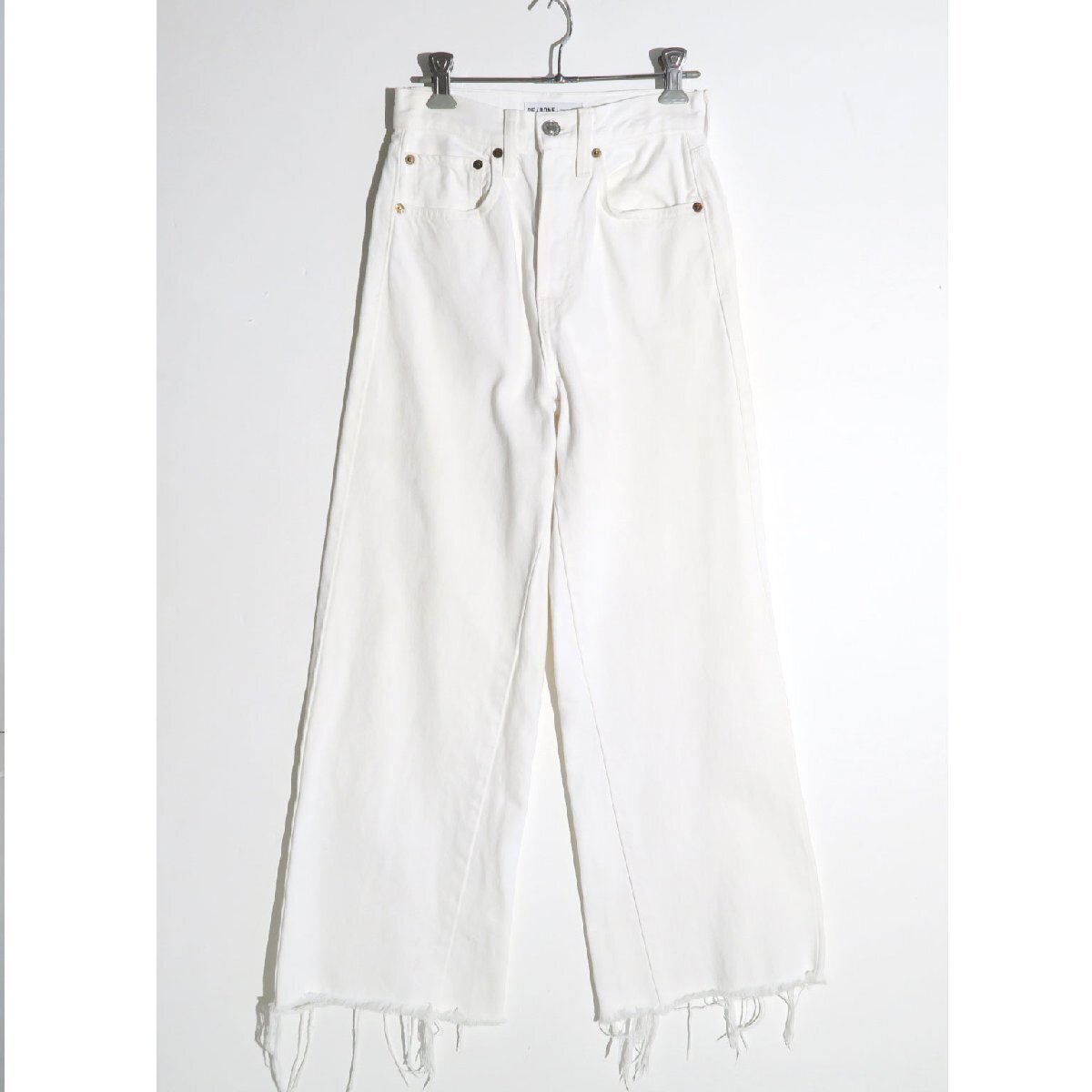 RE/DONE High Rise Wide Leg Crop Jeans ホワイト size24 リダン ハイライズ ワイド クロップド デニムパンツ拍卖