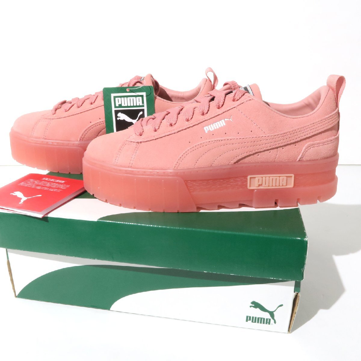 25.5cm 新品 FR2梅 atmos pink PUMA コラボスニーカー MAYZE WNS PK FR2 ATMOS PINK #FR2梅 アトモスピンク 厚底 ウェッジ スニーカー拍卖