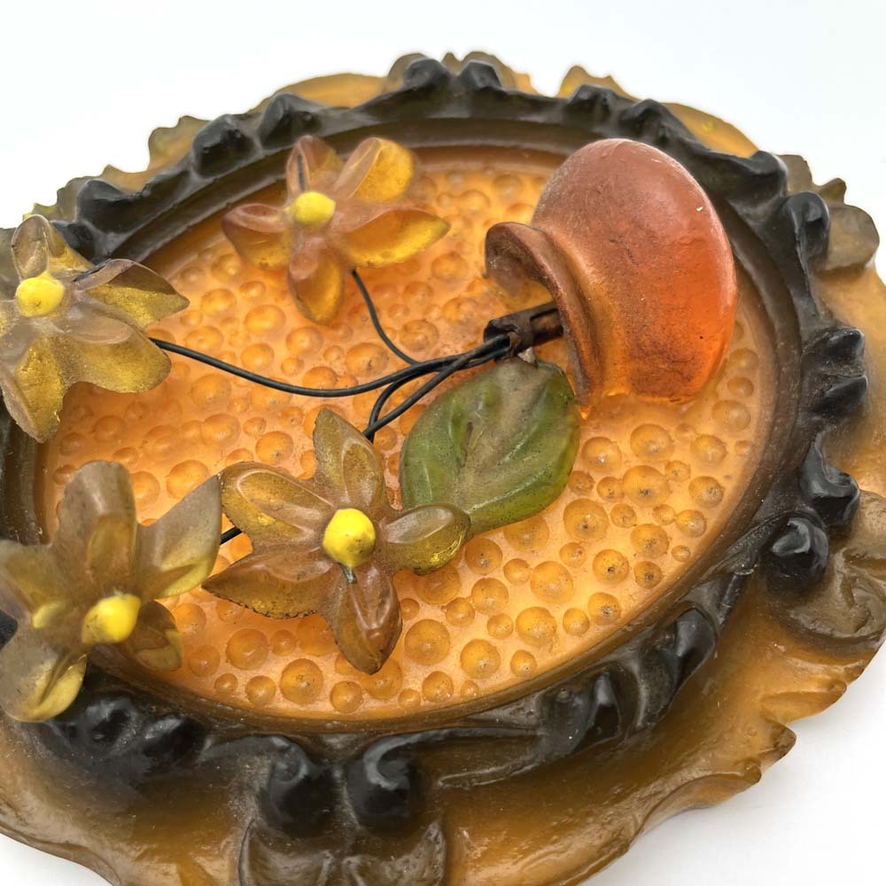 1960s vintage ルーサイト フラワーウォールデコ 壁掛け/ヴィンテージ昭和レトロフランスイギリスアメリカ雑貨古道具和骨董古民家50s70s80s拍卖