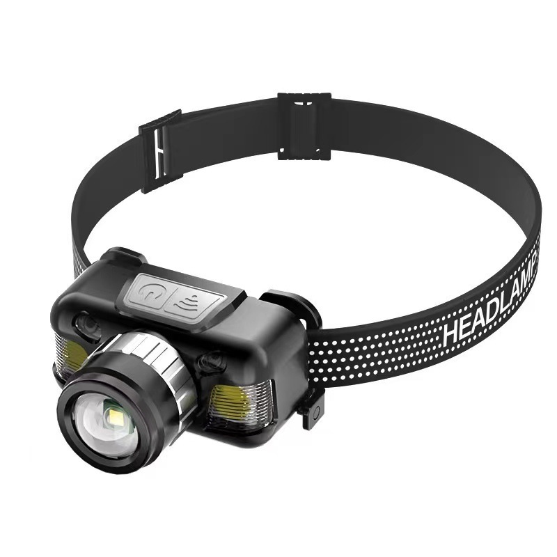 ヘッドライト 超高輝度 5200ルーメン LED センサー感応 角度調整 防水防塵 充電式 軽量 防滑 作業灯 懐中電灯 キャンプ 登山 釣り拍卖