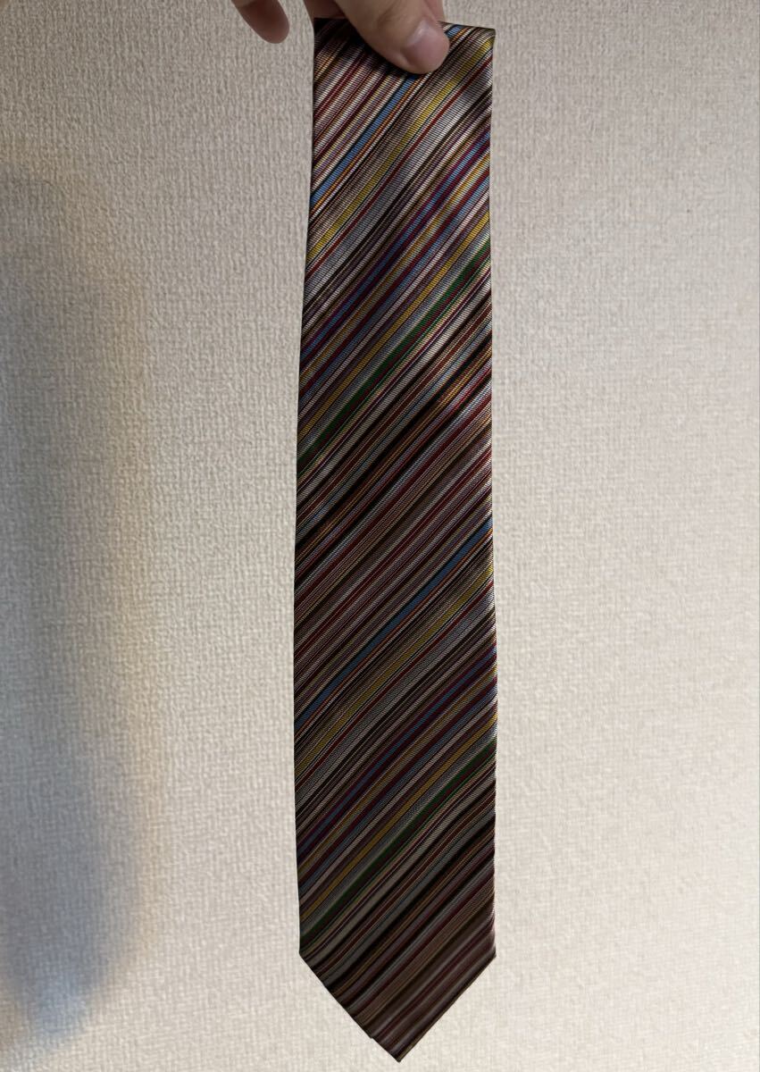 ポールスミス ブリティッシュコレクション マルチストライプ シルク ネクタイ拍卖