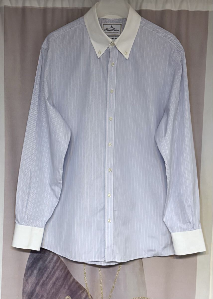 ブルックスブラザーズ トーマスメイソン ストライプ クレリック ドレスシャツ拍卖