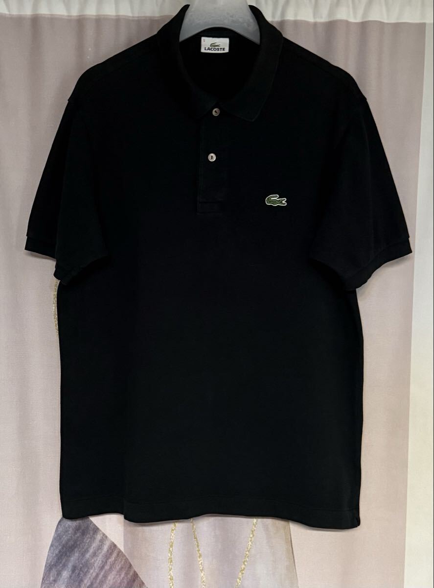 ラコステ ワンポイント コットン100% ポロシャツ ブラック 1212 日本製拍卖