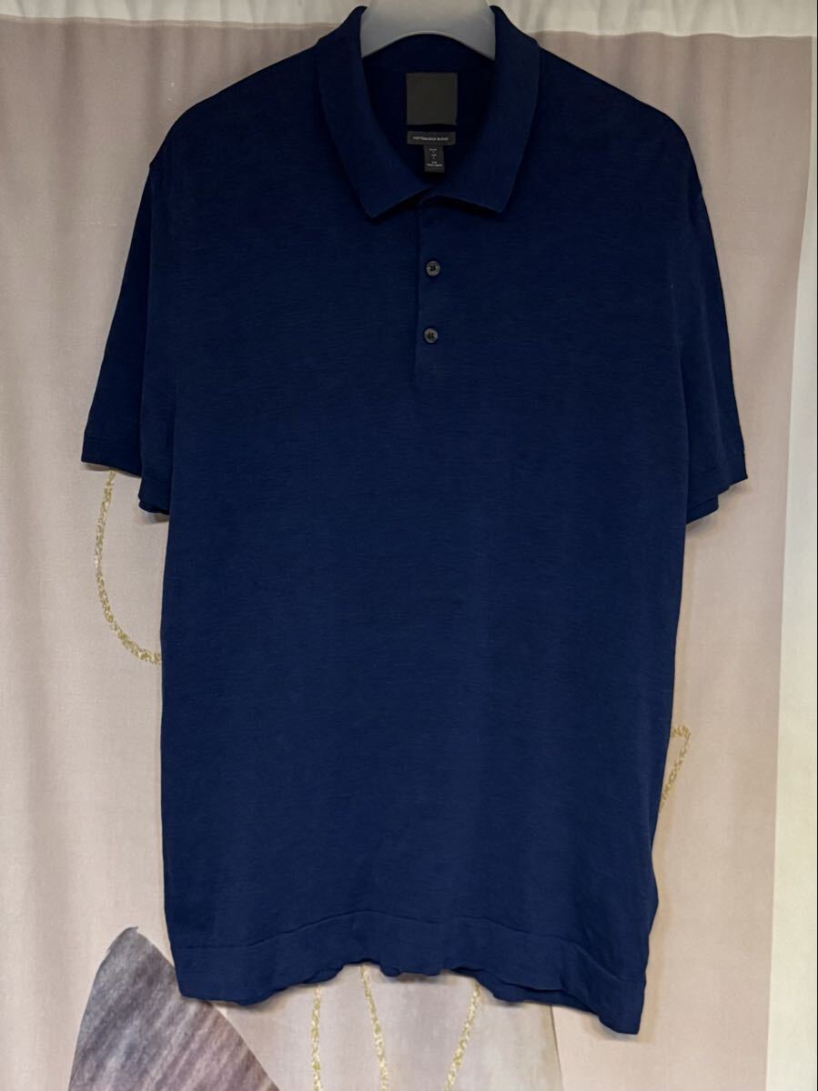 H&M エイチアンドエム コットンシルク ニットポロシャツ ブルー拍卖