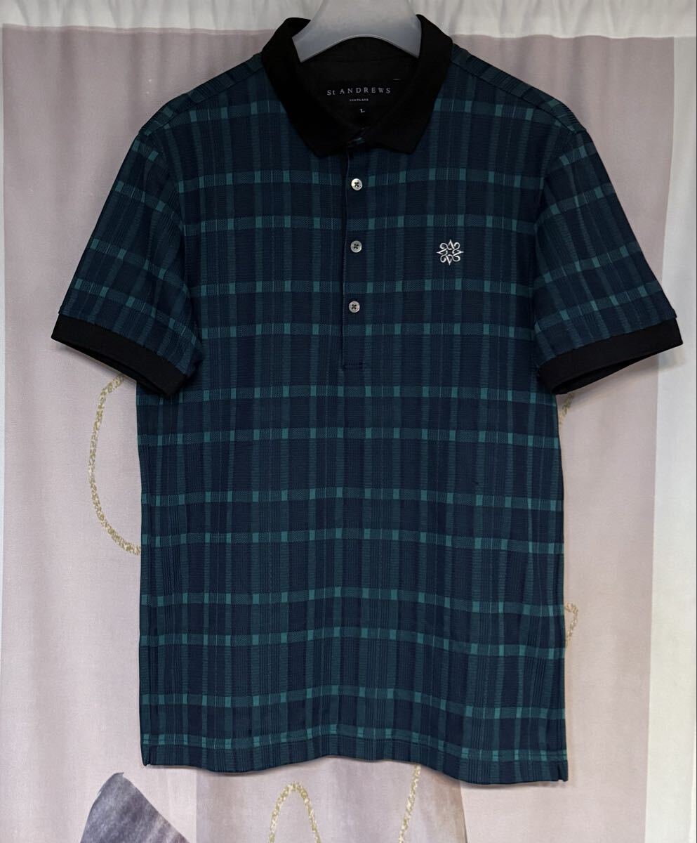 セントアンドリュース シェルボタン ブラックウォッチ チェック ポロシャツ拍卖