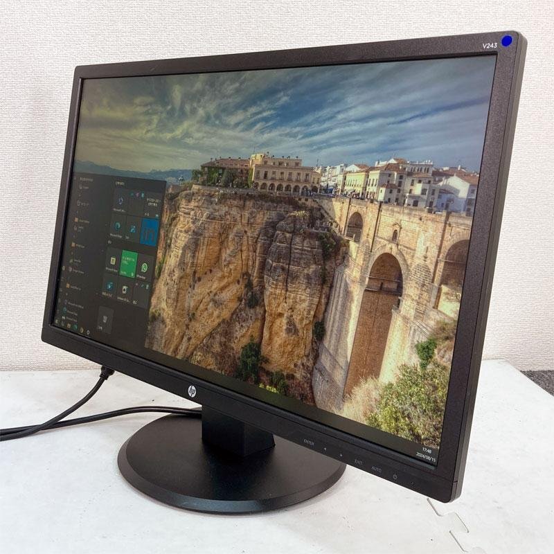 中古 ワイド液晶モニター ★ HP V243 Monitor 24型ワイド液晶 解像度:1920×1080 フルHD 入力2系統 VGA/DVI 電源ケーブル付拍卖